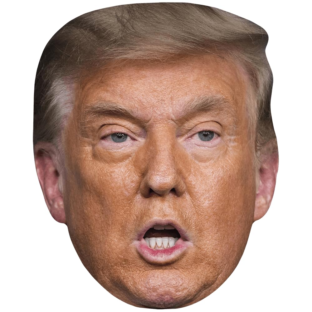 Donald Trump (Mouth Open) Celebrity Mask, Flat Card Face, Fancy Dress Mask