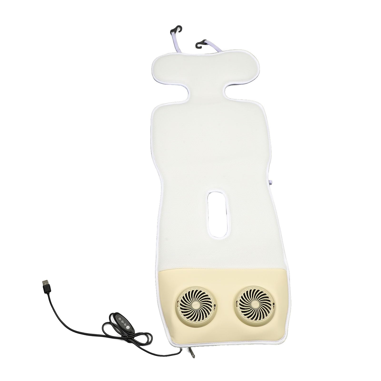 Naroote Cuscino Refrigerante per Passeggino con Doppia Ventola per Sedile Ventilato Estivo, Tappetino per Carrozzina Alimentato Tramite USB per Seggiolino Auto, Cuscino Refrigerante con 3 velocità