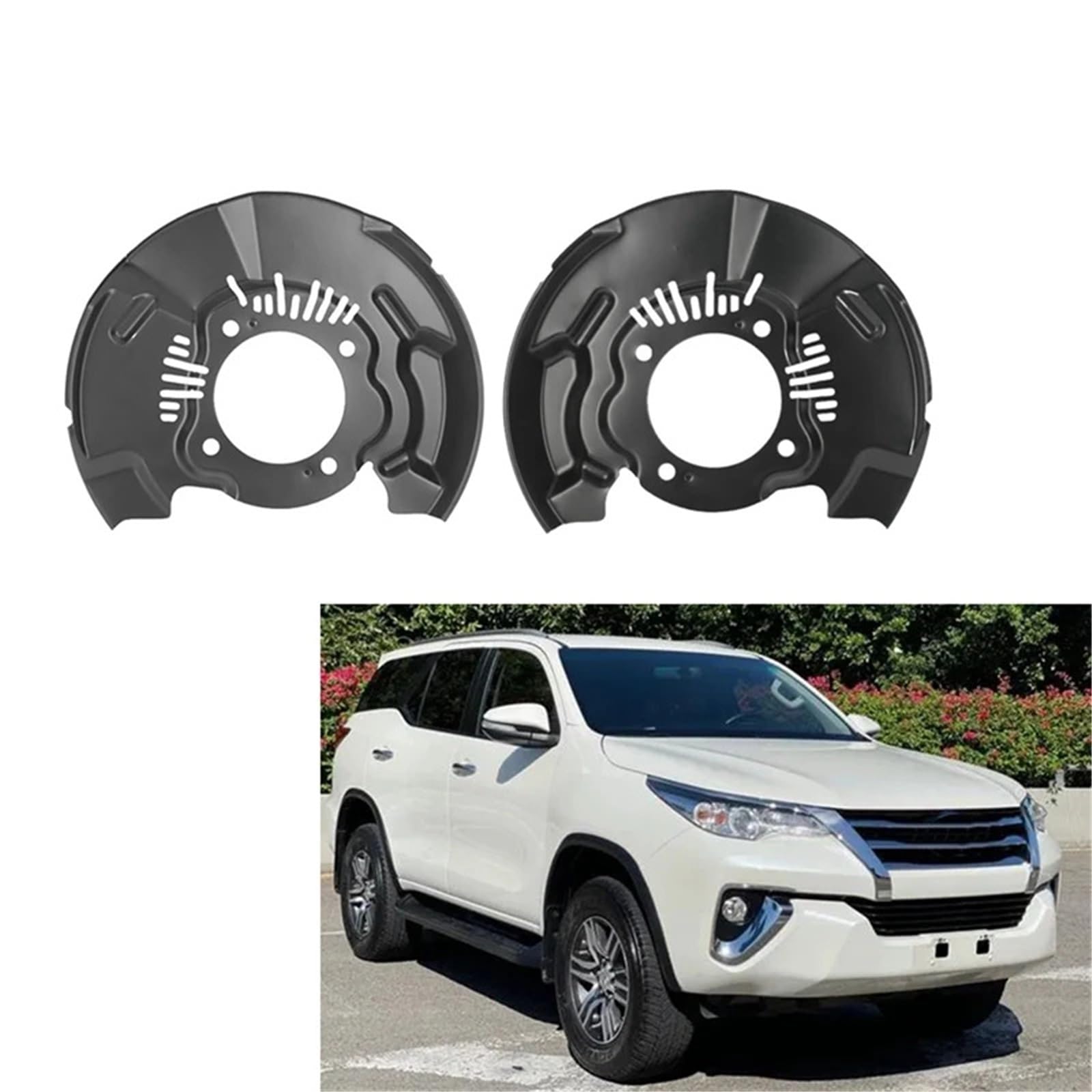 Bremsscheibenschutz Auto Vorne Disc Bremse Staub Abdeckung Schild Platte Fit Für Toyota Hilux 2004-2012 Fortuner 2011-2021(Black Left Front)