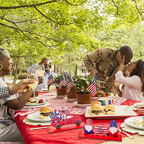 4Th Of July Decorations,3 Pieces Patriotic Table Signs Memorial Day Table Decor Wooden Table Centerpieces Sign Independence Day Table Topper For Fourth Of July Party Desk Home Decor (B) #TOP6