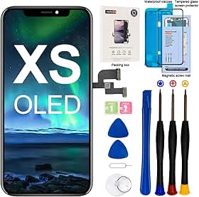 EFAITHFIX Tela de reposição para iPhone Xs OLED [NÃO LCD] Tela de 5,8 polegadas, digitalizador de tela sensível ao toque 3D, montagem completa com kit de ferramentas de reparo, adesivo à prova d'água, vidro temperado A1920/A2097/A2098/A2099/A2100