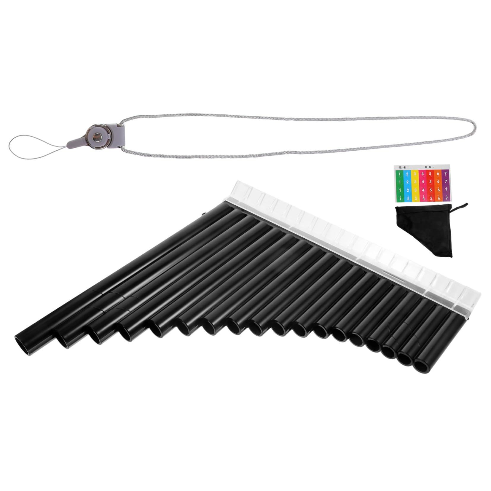 Cabilock Professionelle Panflöte C dur Rohre Abs Harz Mittelton Pan Pipes Musikinstrument für Anfänger und Profis Robuste Geruchsfreie Flöte mit Ergonomischem Design und Klarem Klang