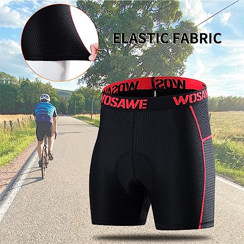 Hosioe Calções de ciclismo masculinos de malha respirável de malha respirável de gel para ciclismo d
