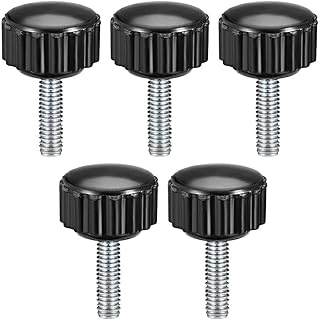 Tool parts M4 x 14mm Male Thread Knurled Clamping Knobs Grip Thumb Screw On Type 5 Pcs