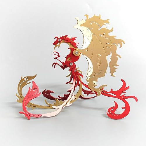 Miniatura 2 de Luminda Rompecabezas de metal 3D para adultos, Mythical Beast Suzaku, kits de modelos de metal 3D, más de 28 piezas de modelos mecánicos de metal,