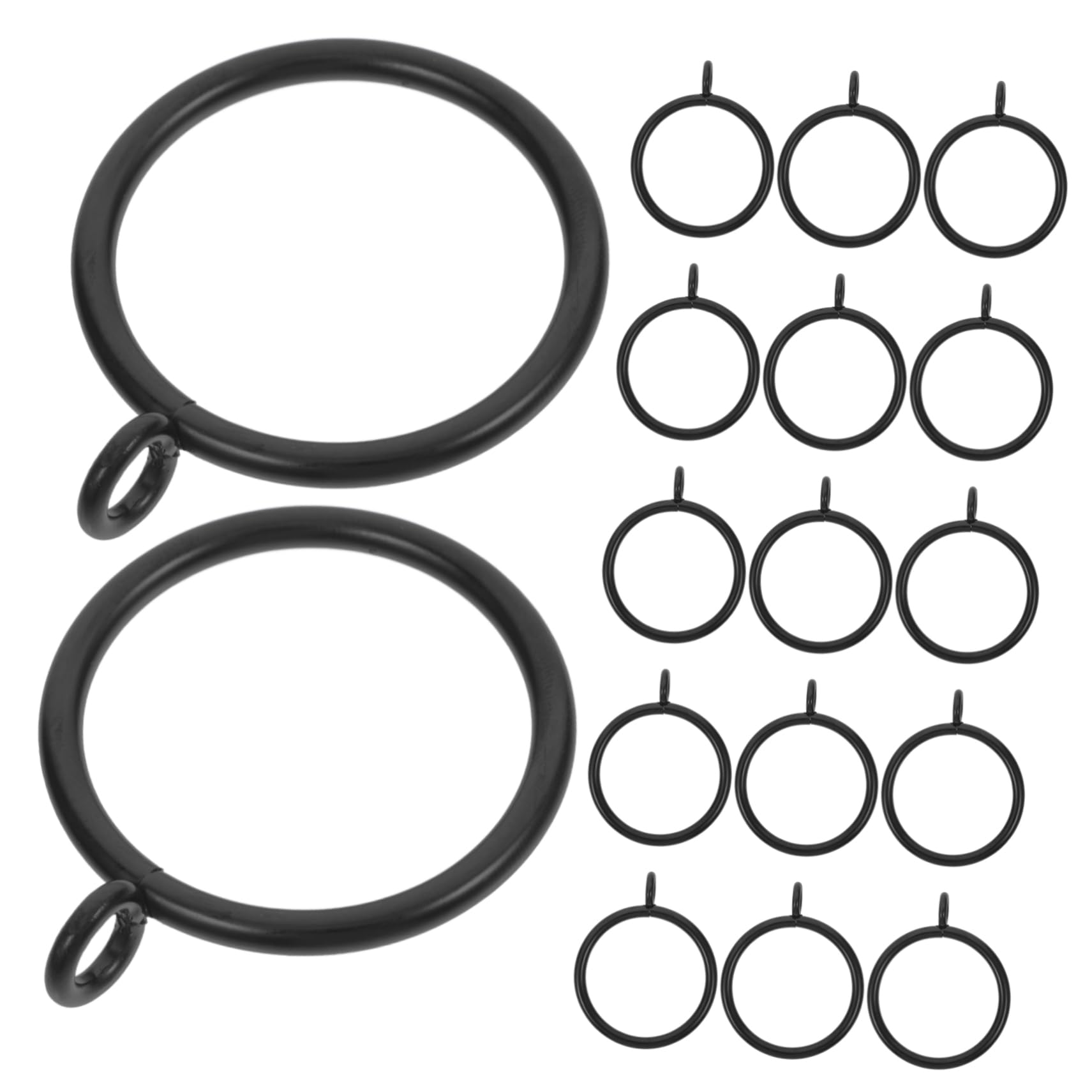 Aros para cortinas de metal con 20 unidades de ojales silenciosos Mobestech en color negro