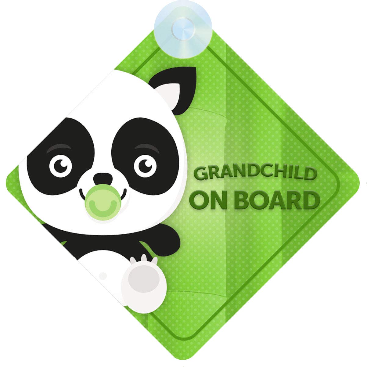 QG Ltd Grandchild Panda on Board Car Sign (Baby on Board) Boy or Girl Children's Non Personalised Animal Theme