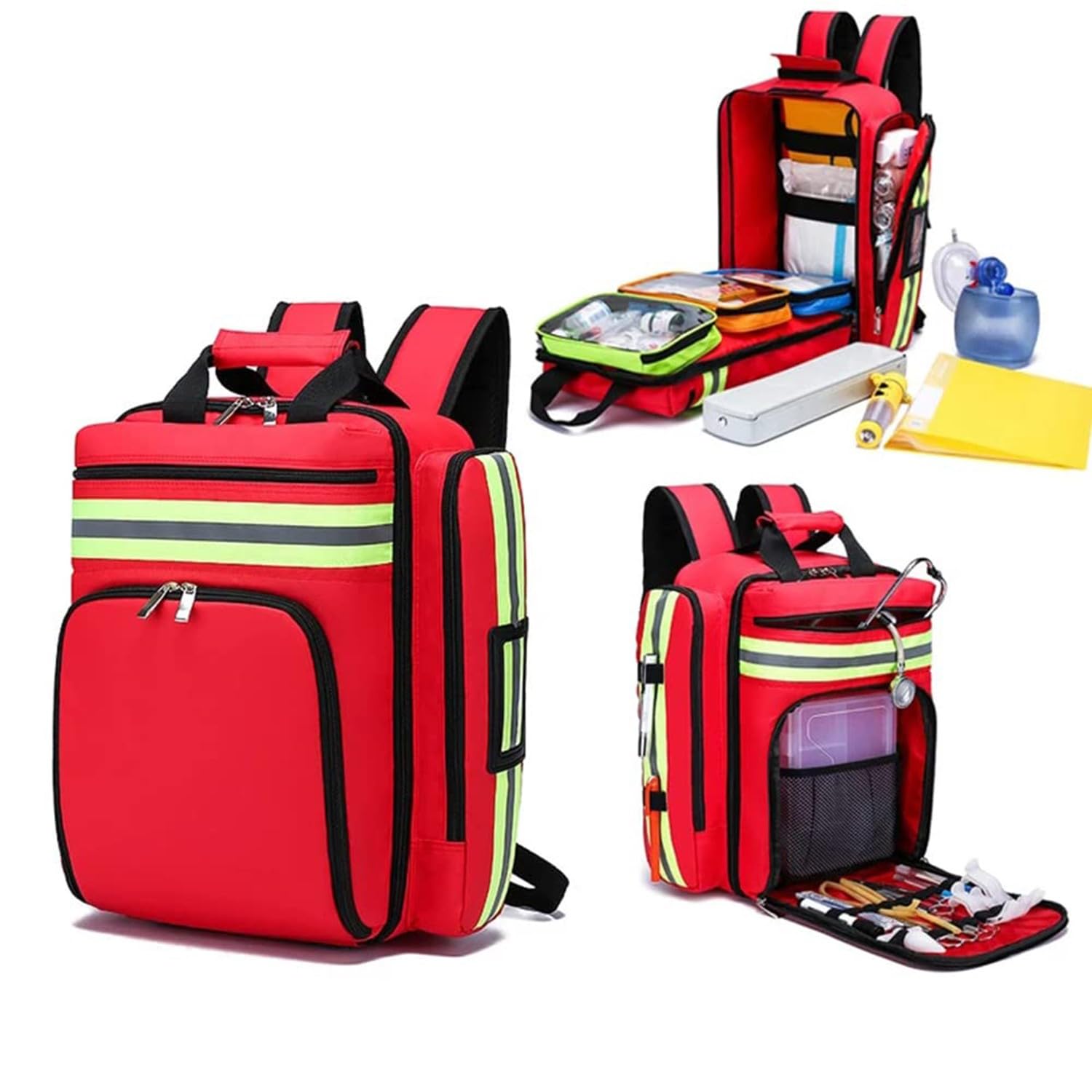 Mochila Vacía De Primeros Auxilios, Bolsa Médica, Bolsa De Emergencia para Traumatismos Bolsa De Rescate para Viajes Camping Ciclismo Supervivencia Al Aire Libre