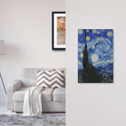 Miniatura 5 de Vincent Van Gogh - Placa decorativa de pared para pared, diseño de noche estrellada, tamaño estándar de 1 banda, 5 x 3 pulgadas, policarbonato