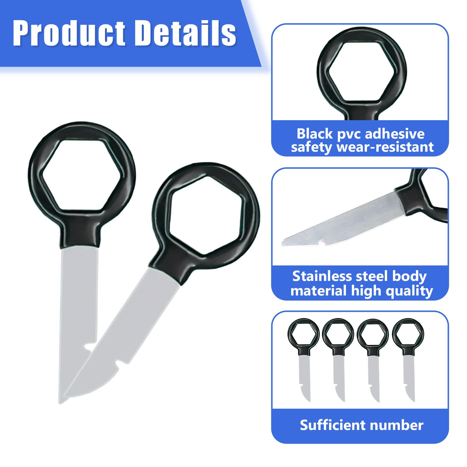 Kenwood Keys Car Stereo Radio Removal 4 Keys Remove Tool 4pcs/set For Audi For Ford For Volkswagen Pioneer Car Stereo - Foto 7