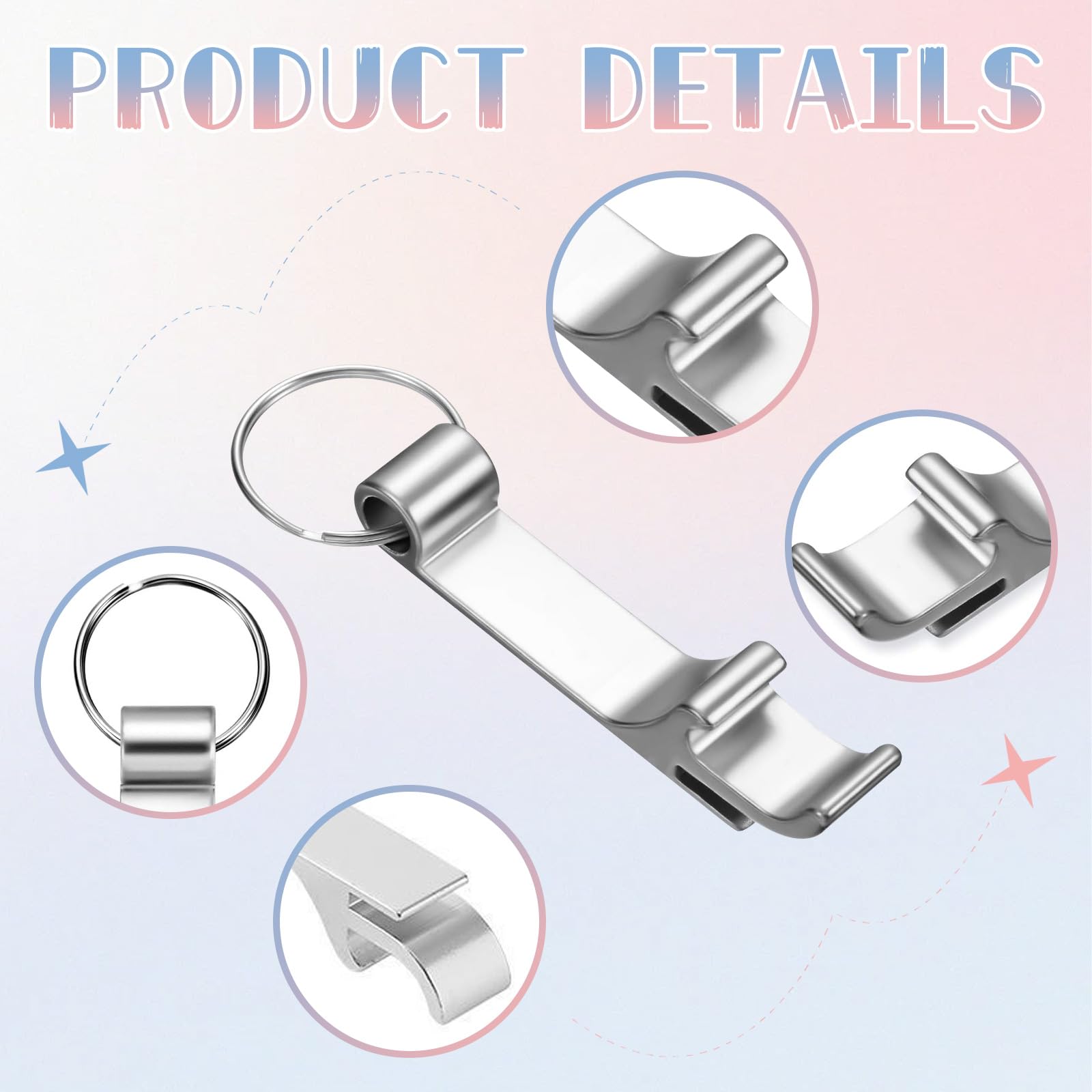 100 Pcs Bottle Opener Keychain, Black Beer Opener Keychain - Image 3