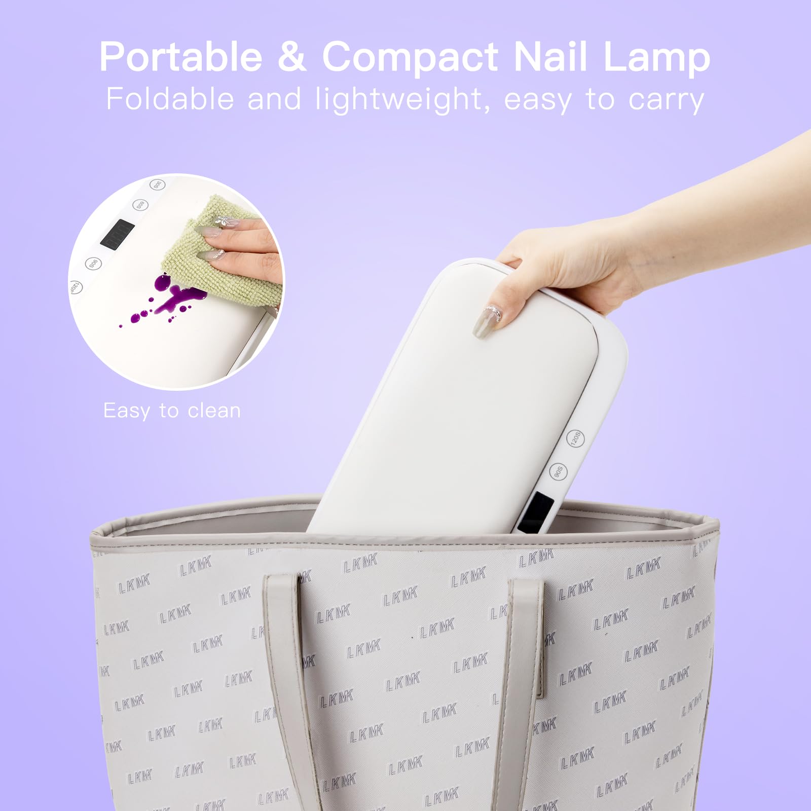 Lampada UV per Unghie con Bracciolo e Guanti UV: Professionale LED Lampada per Unghie, 4 Timer Asciugatrice Pieghevole con Poggiamano per Unghie Smalto Gel per Casa e in Salone, Bianco