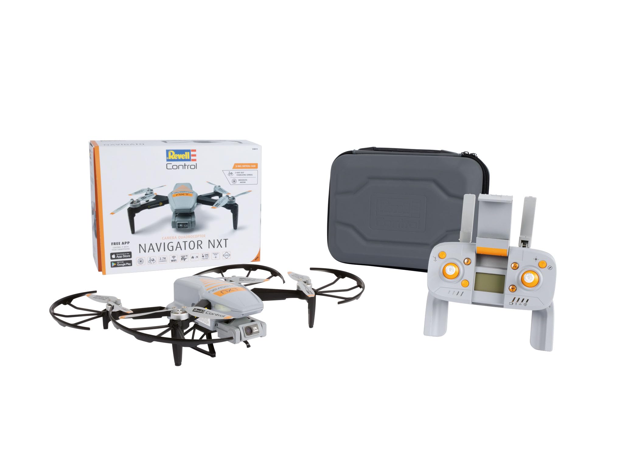 Revell Control 23811 RC Navigator NXT Ferngesteuerter Quadrocopter, Grau, Orange, Schwarz, Einheitsgröße