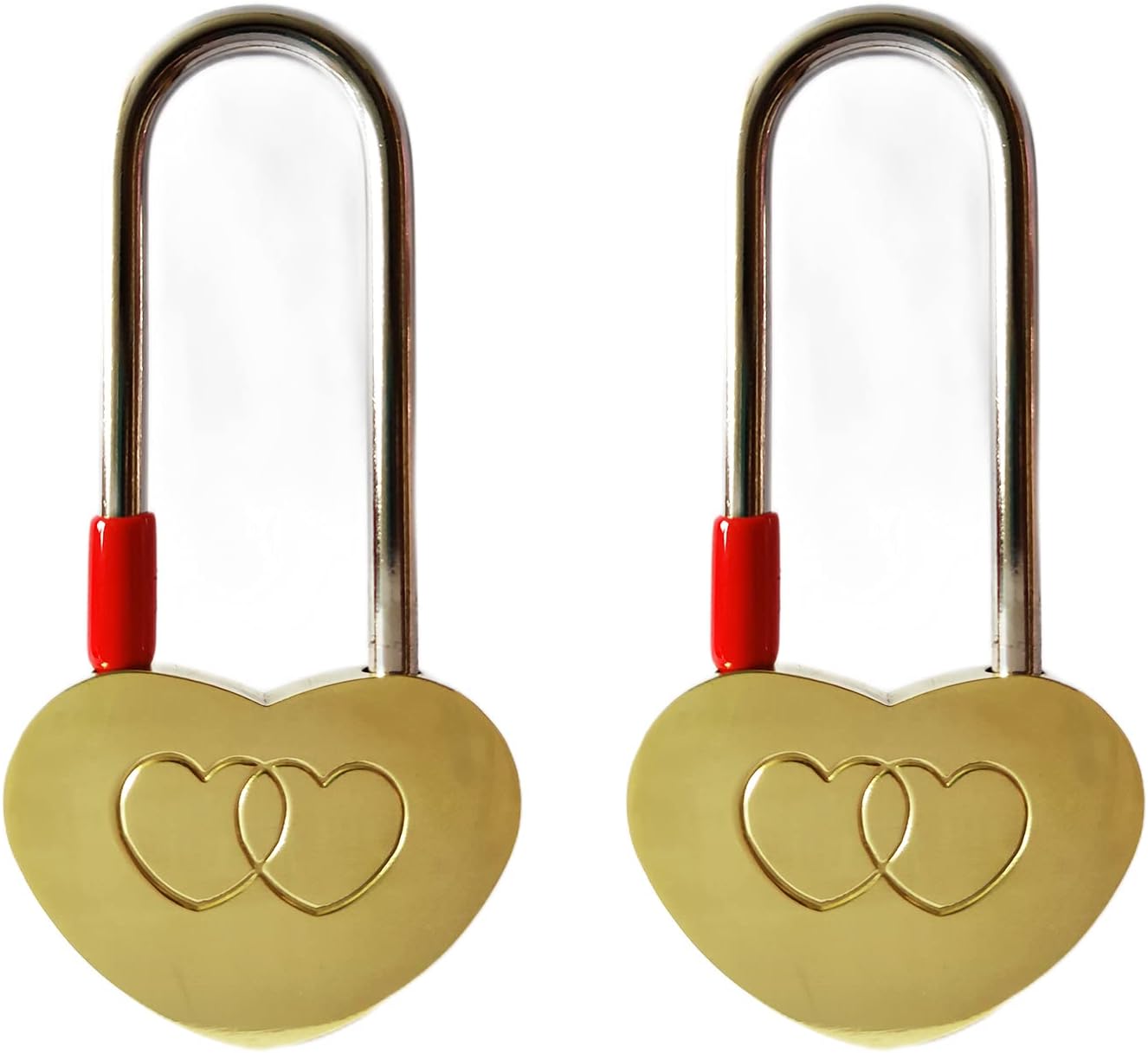 Love Lock Single Heart Padlock: 2 PCS 3.5" 50mm Love Padlock Without Key Everlasting Love for Wedding,Anniversary,Valentine's Day,Travel(NO Key)