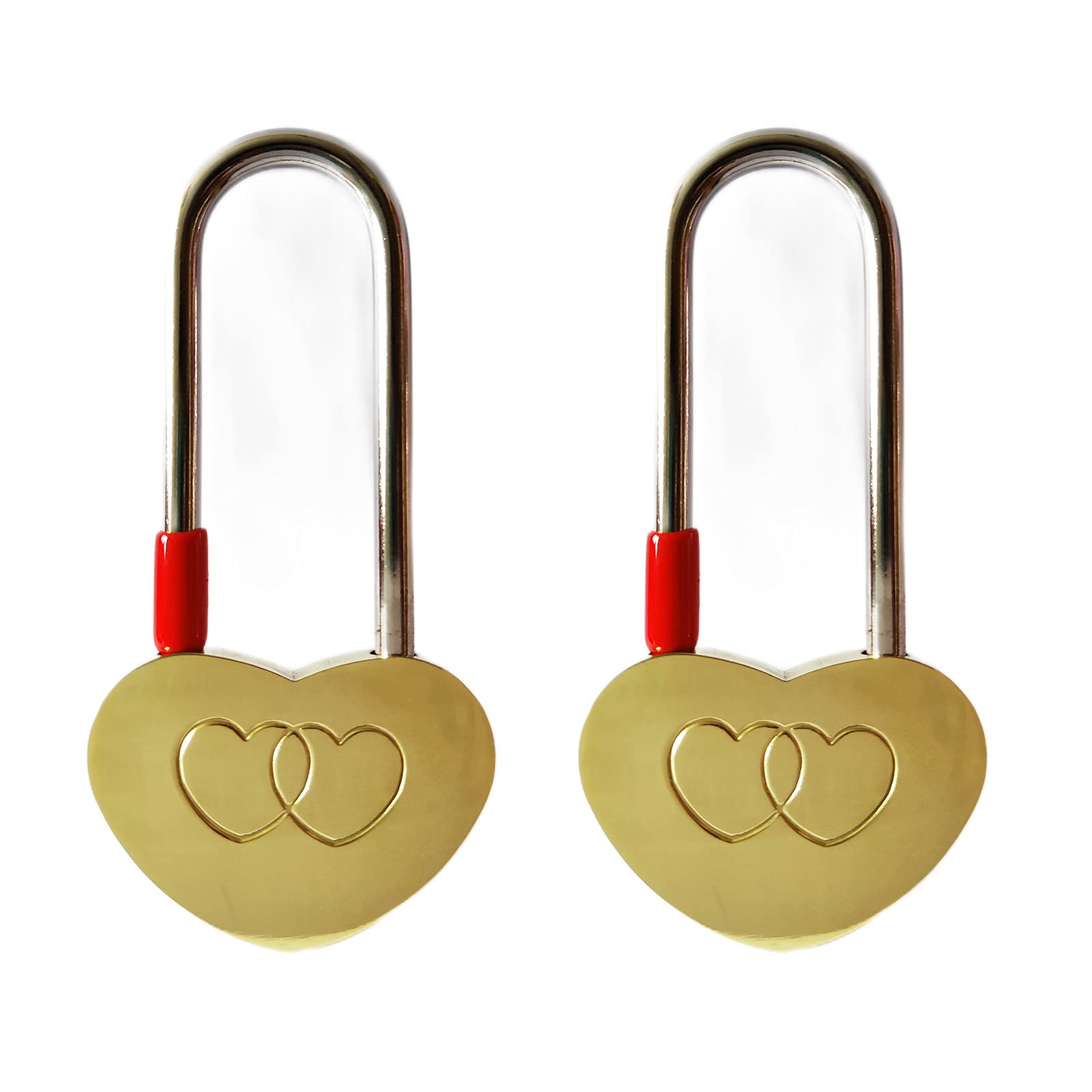 Love Lock Single Heart Padlock: 2 PCS 3.5" 50mm Love Padlock Without Key Everlasting Love for Wedding,Anniversary,Valentine's Day,Travel(NO Key)