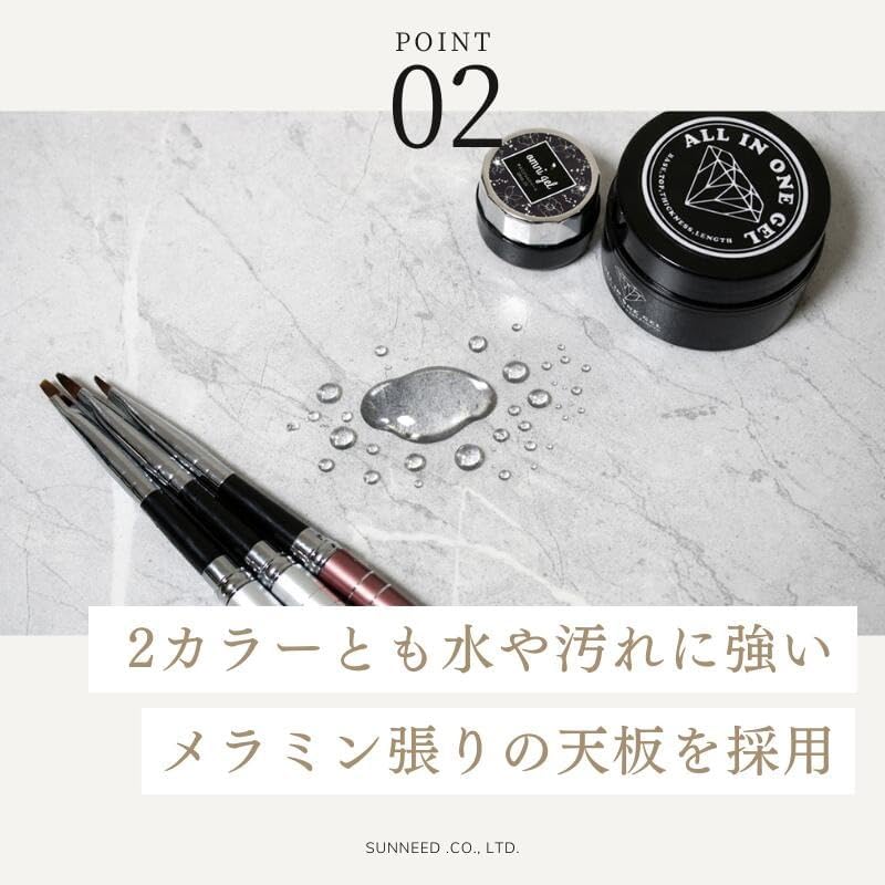 ネイルデスク ネイルテーブル 半円 可愛い 収納付き プロ用 サロン ワークデスク コンセント穴 ディスプレイ棚 メラミン天板 幅1