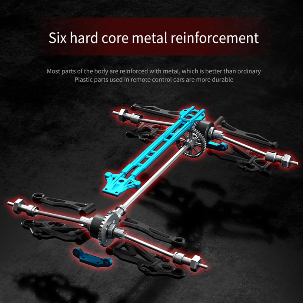 Fast RC Cars for Adults Max 45mph, 1/16 Remote Control Car, Brushless Motor Electric Off Road RC Truck, 4WD High Speed Drift RC Car with 3 Lipo Batteries