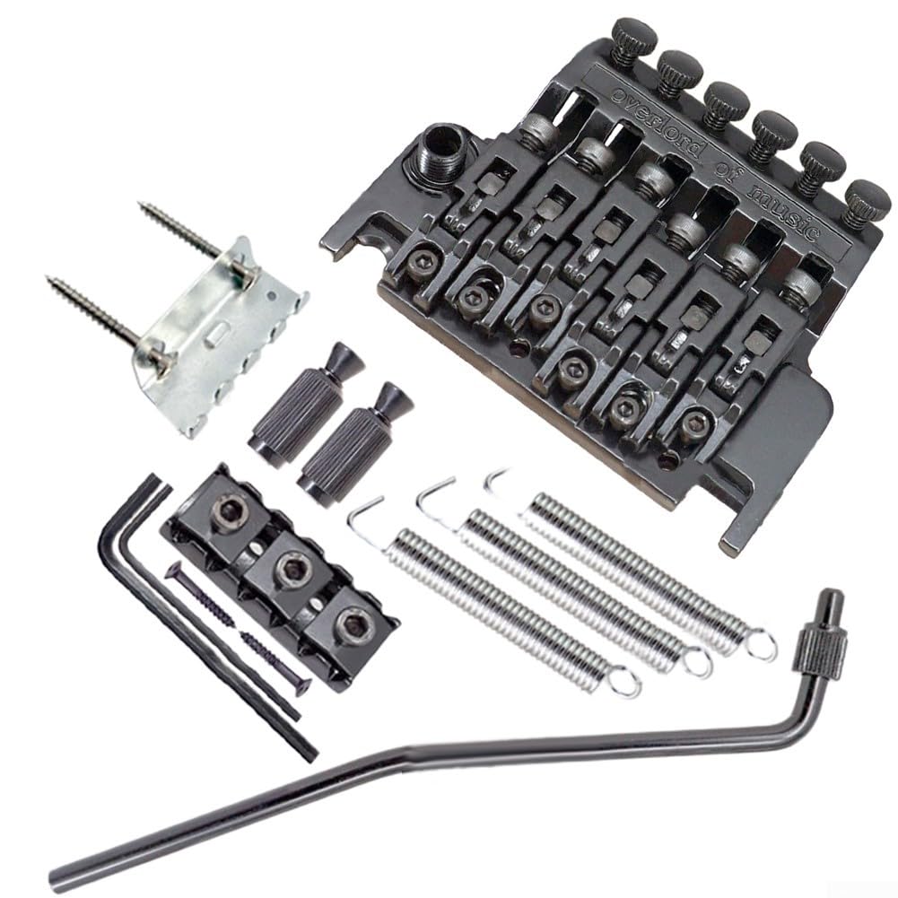 Floyd Rose Zinc Alloy Tremolo Bridge Double Locking System Tremolo Bridge Set for Electric Guitar (Black)