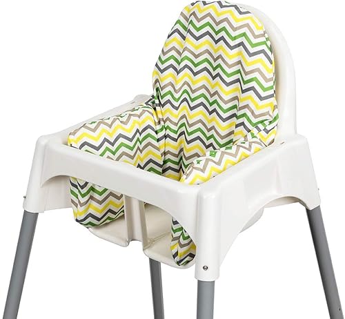 Cojín inflable de apoyo para silla alta IKEA, cojín para silla alta de bebé con impresión colorida, cojín inflable incluido (Zigzag)