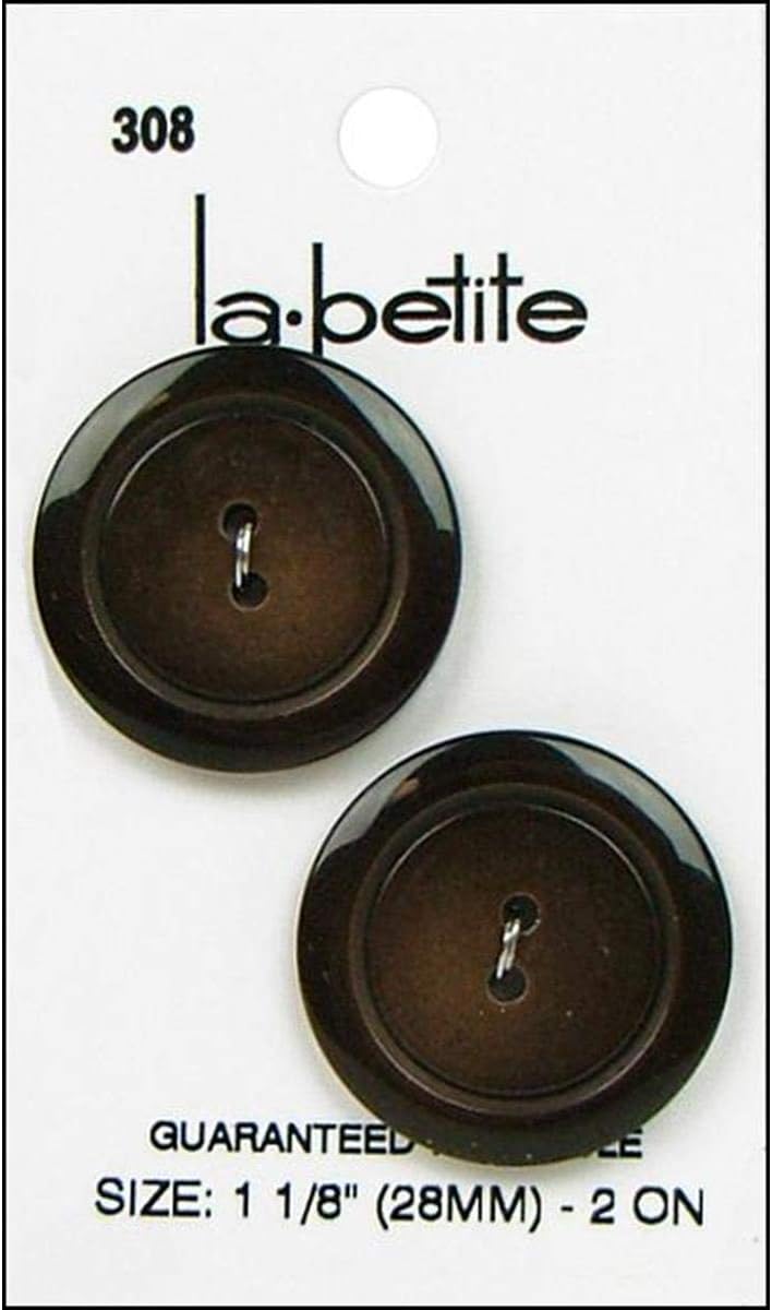 La Petite Brown 2 Hole Sew Thru Button
