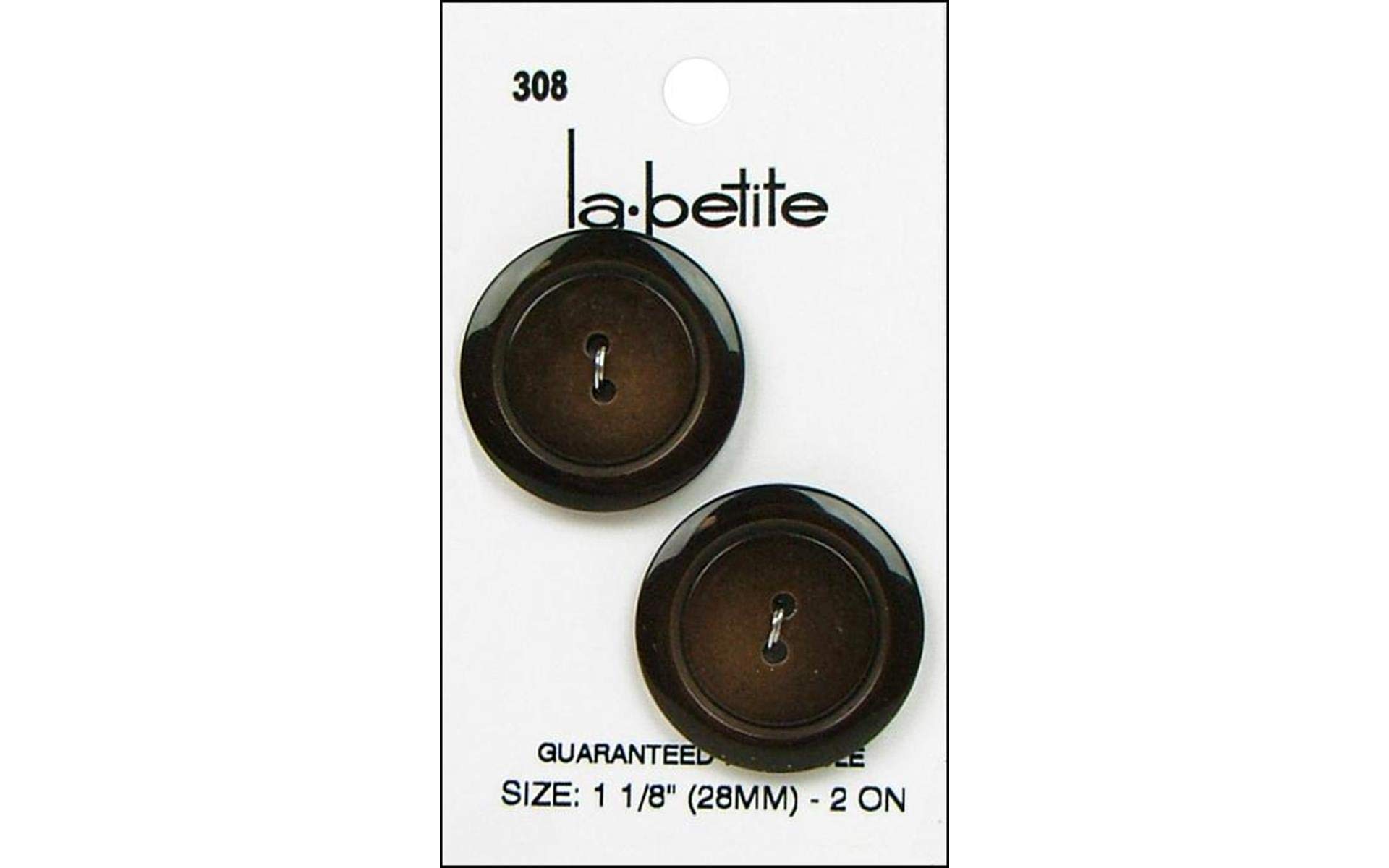 La Petite Brown 2 Hole Sew Thru Button