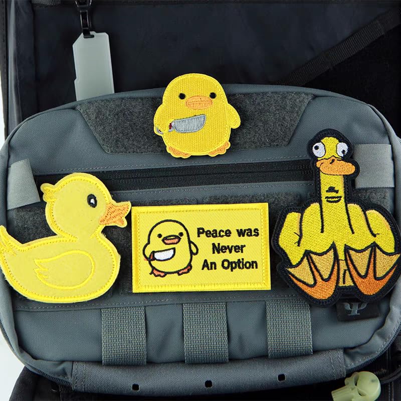 WBKMRFPA Peace was Never an Option Chick Meme Patch Funny Tactical Military Embroidered Patch Hook and Loop Patch Morale Badge (1), 7.5 x 4.5cm, yellow