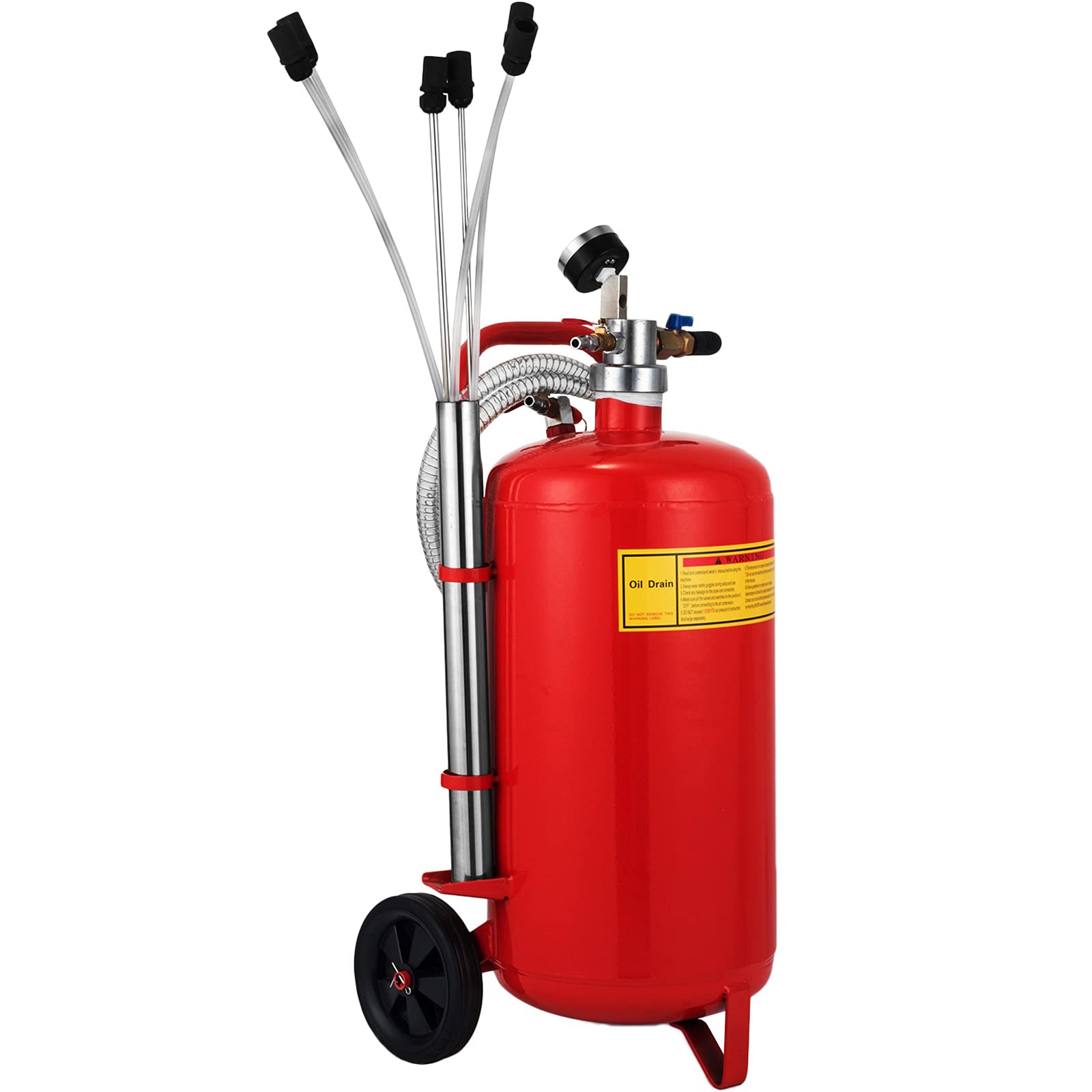 VEVOR Bomba Extractora de Aceite 22,7 L Consumo de Aire 200 L/min Extractor de Aceite Neumático 8-10 Bar con Asa Portátil y Ruedas Extractor Aceite para Automóvil/Motocicleta/Barco/Caravana