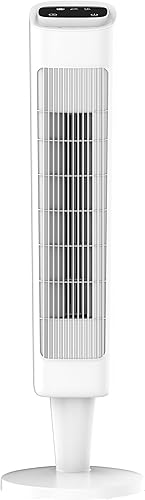Comfort Zone Ventilador de torre de 36 pulgadas con control remoto, 3 velocidades, oscilación de 60, temporizador de 12 horas y asa de transporte,