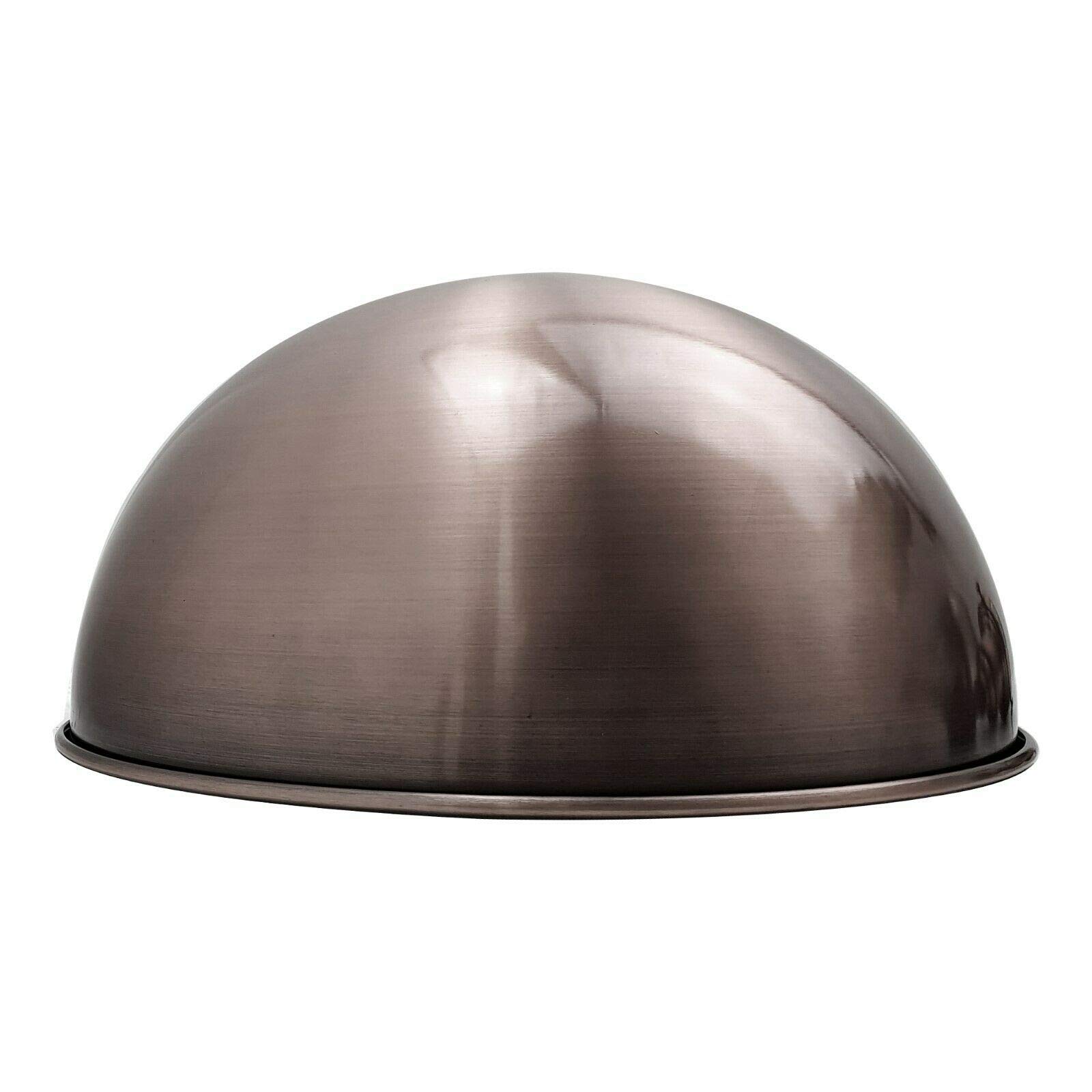 Retro Metal Ceiling Pendant Light Shade, Vintage Easy Fit 30cm Dome Lamp Shade, Non Electric Large Lampshade, for Kitchen, Living Room Light Shade with Free Reducer Plate (Satin Nickel)