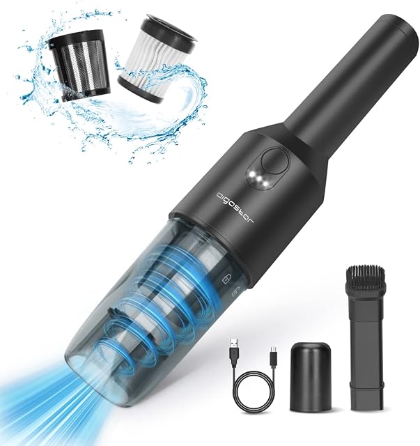 Aigostar Handheld Vacuum Cleaner Cordless, Car Vacuum Rechargeable, Lightweight Mini Hand Held Vacuum, Strong Cyclonic Suction for Home Office Pet Car Hair Deep Cleaning- Keith