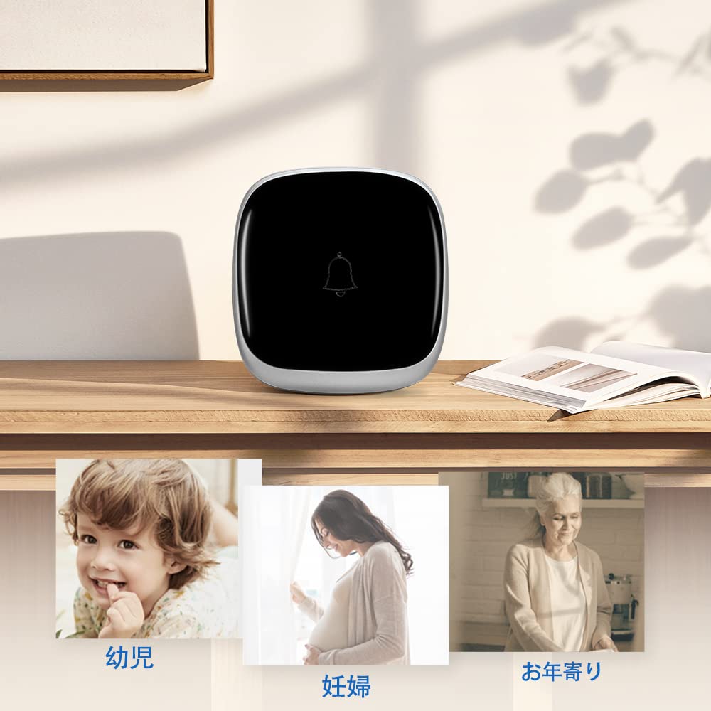 Amazon.co.jp: ワイヤレスチャイム 玄関ドアベル 自動発電 音と光で