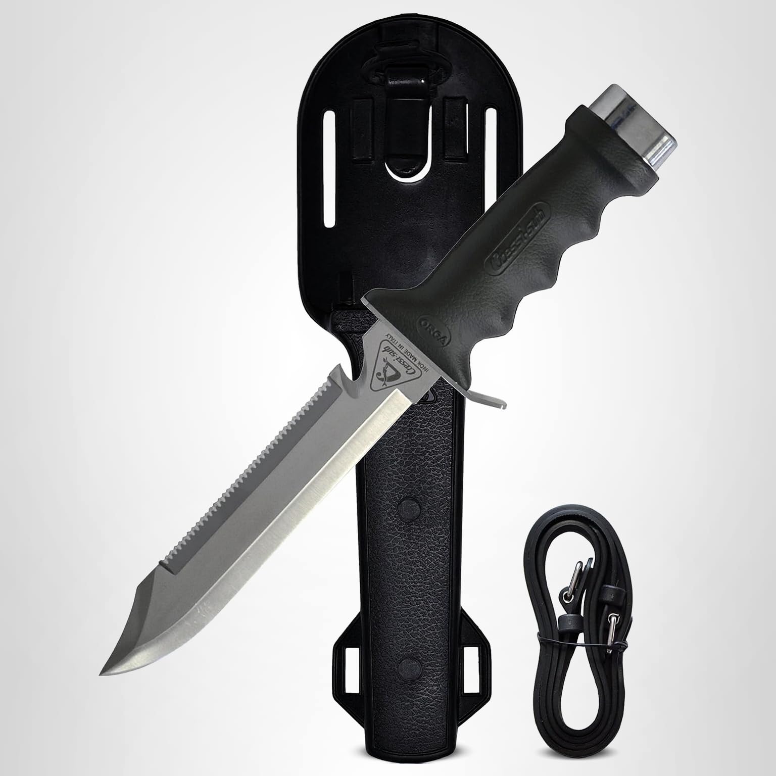 Amazon.com : Cressi Long Stainless Steel Diving Knife with Sheat