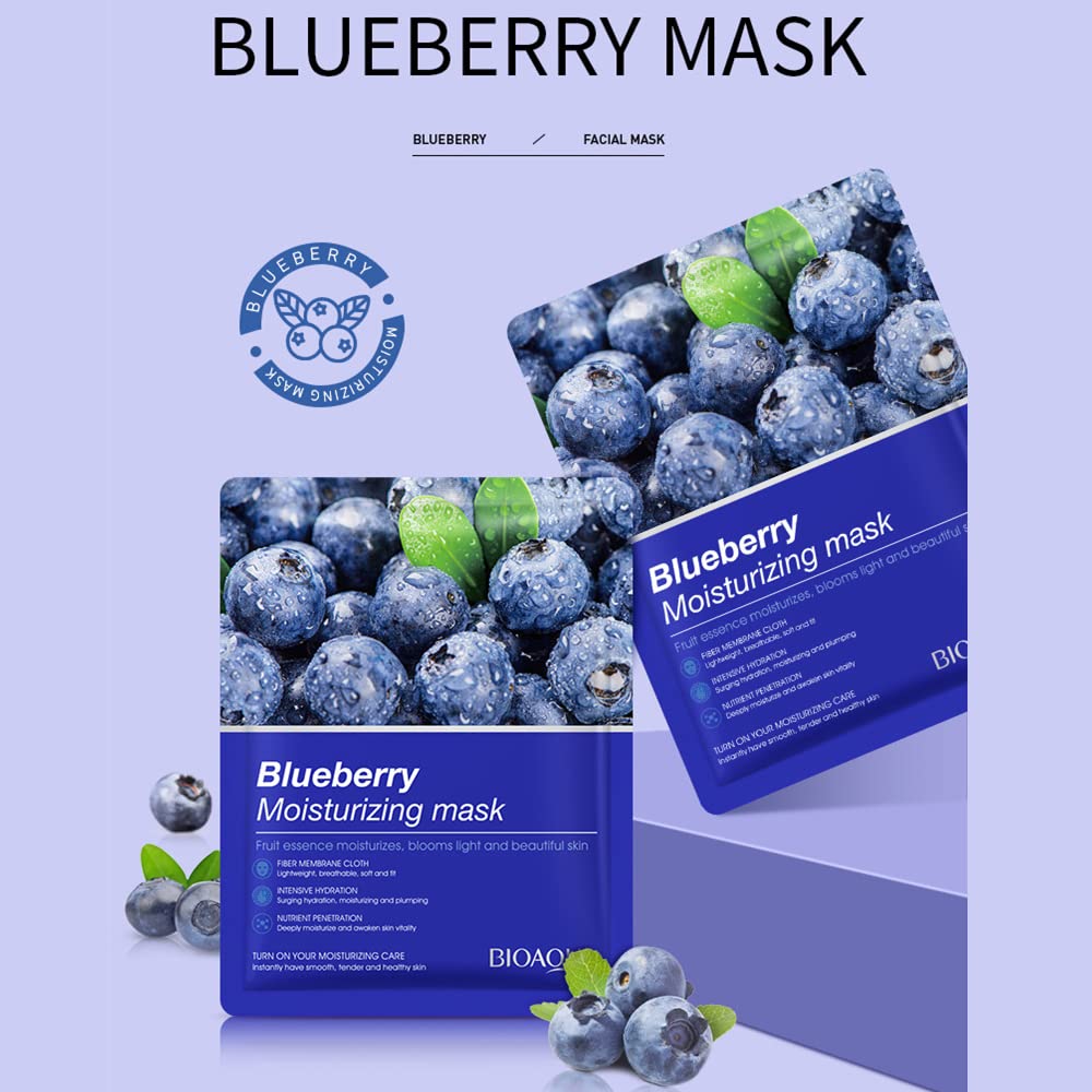 BIOAQUA Fruit Flower Extract Vitamin C Facial Mask Plant Essence Moisturizing Fiber Membrane Cloth Deep Moisturizing Face Skincare 25g x 8pcs - Image 2
