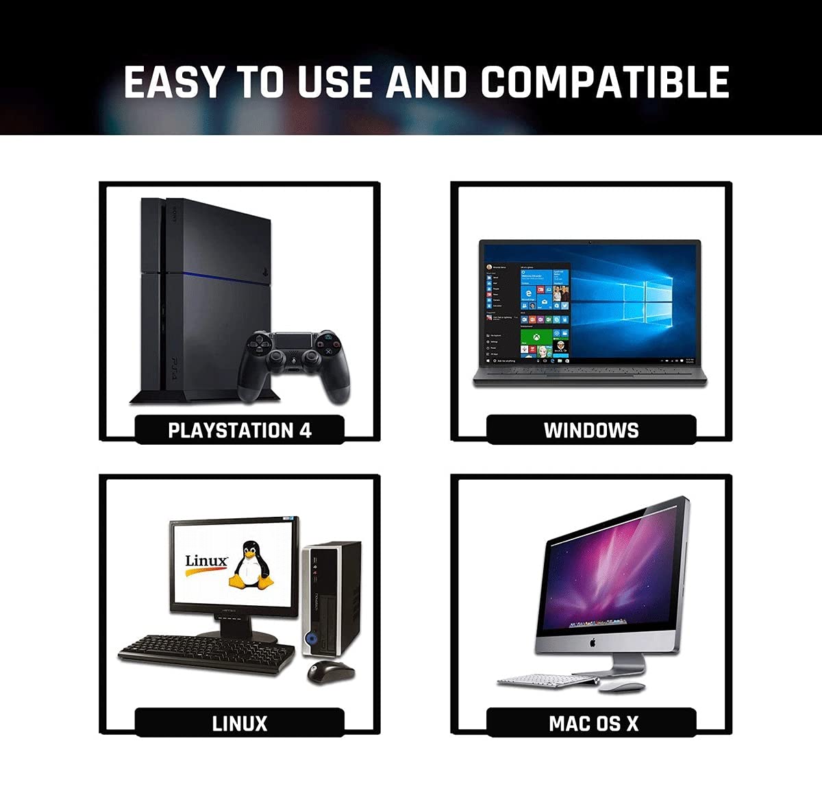 Microfono USB, microfono da gioco Plug & Play, microfono per streaming con pulsante muto, ideale per giochi, riunioni (nero)