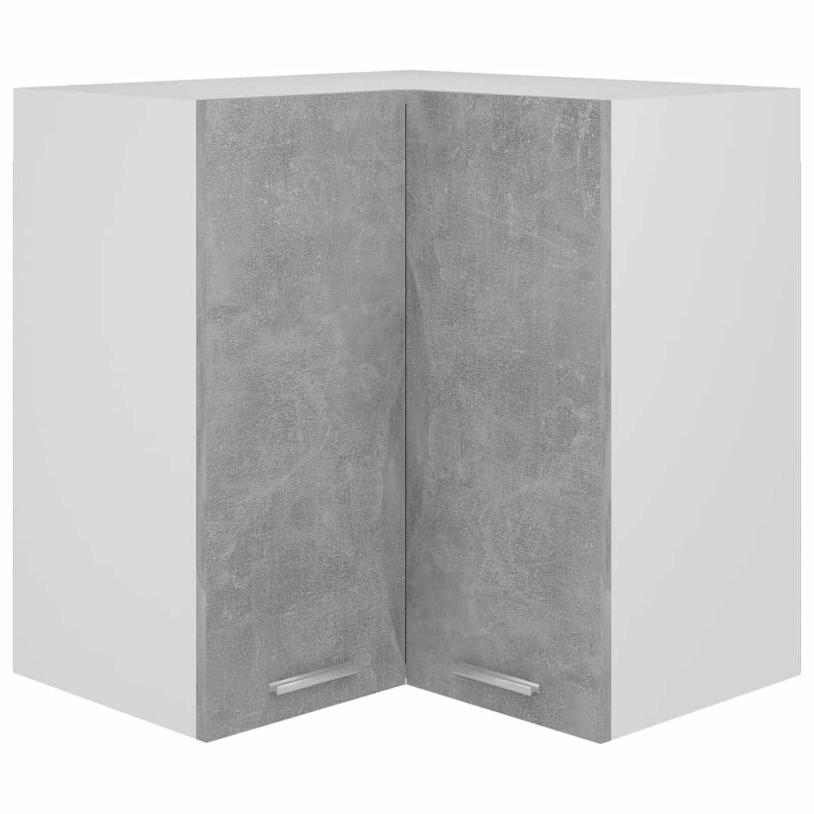 Tidyard Catherinol Armoire d'angle Armoire Murale Meuble de Rangement Armoire d'angle Suspendue Gris béton 57x57x60 cm Aggloméré