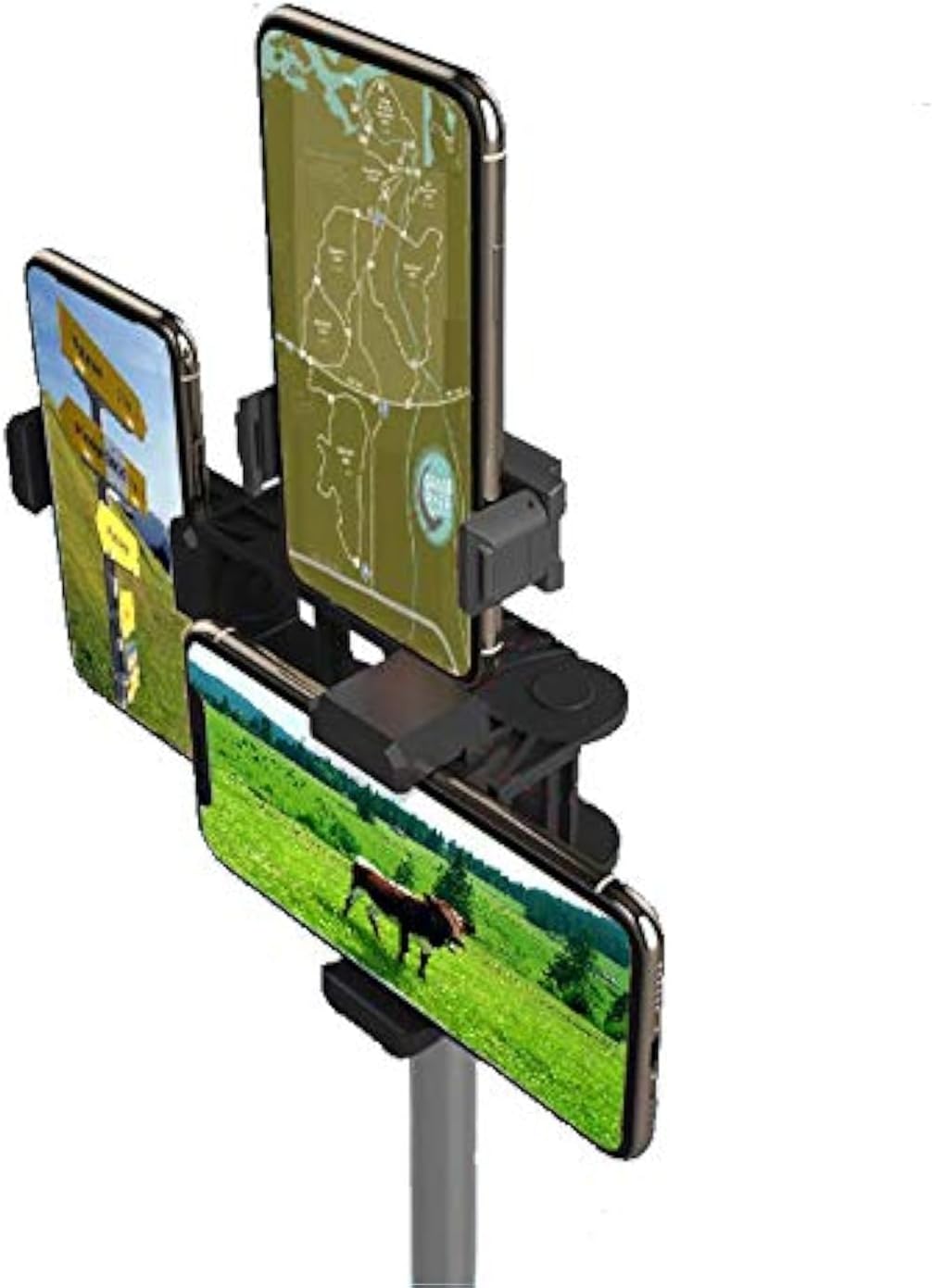 Multiple Phone Bracket Set for YouTube Video or Live Streaming. Compatible with Mounting Smartphones, Ring Lights and Microphones to Tripods, Monopods, Selfie Sticks or Even Bike Handle Bars