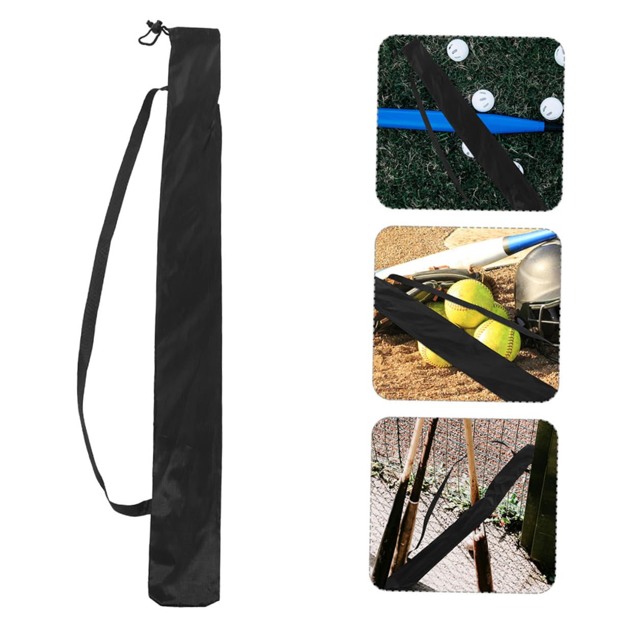 Abaodam 3pcs Baseball Bats Organizer Bag Case and Pouch Stick Bag for Baseball Softball Bats