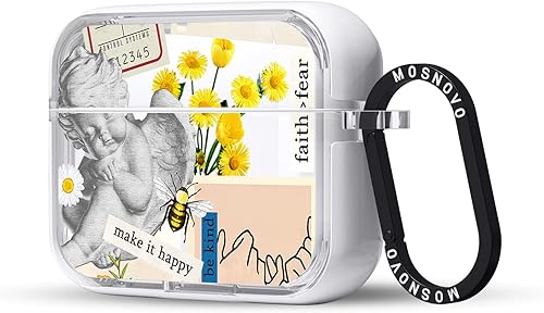 Miniatura 309 de MOSNOVO Funda protectora transparente para AirPods Pro 3, con anillo de metal duro de lujo de doble capa a prueba de golpes, diseñado para AirPods