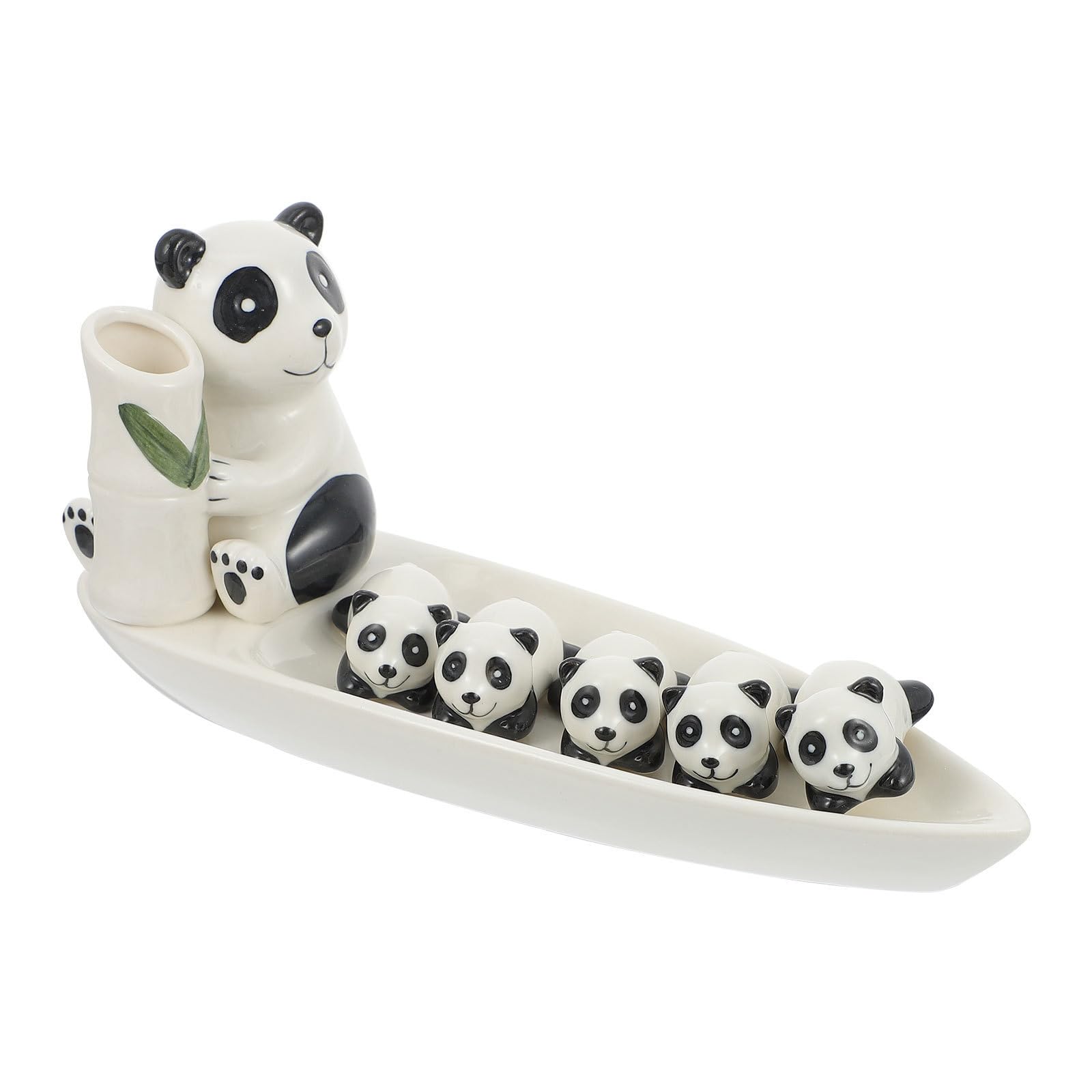 GALPADA Support à Baguettes de Dessin Animé Panda en Céramique Blanc, Porte Couverts la Cuisine Créatif et Facile à Ranger, pour Fête ou Cadeau de Pendaison de Crémaillère