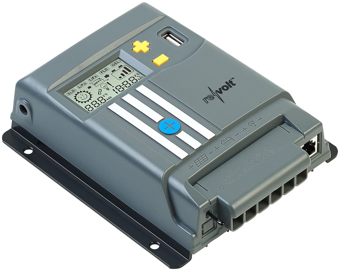 Regolatore di carica solare MPPT 10 A per batterie 12/24 V con display LCD e USB