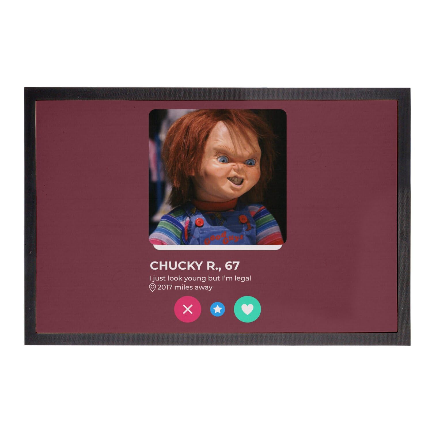 Tapis de porte Chucky movie rouge pour entrée geek cinéma