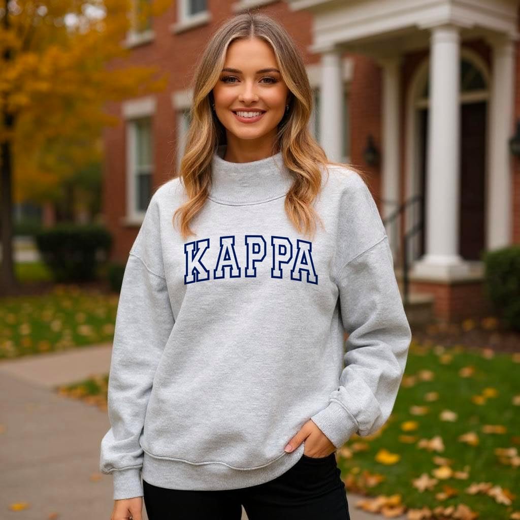Kappa Kappa Gamma Lightweight Varsity Mockneck Sweatshirt