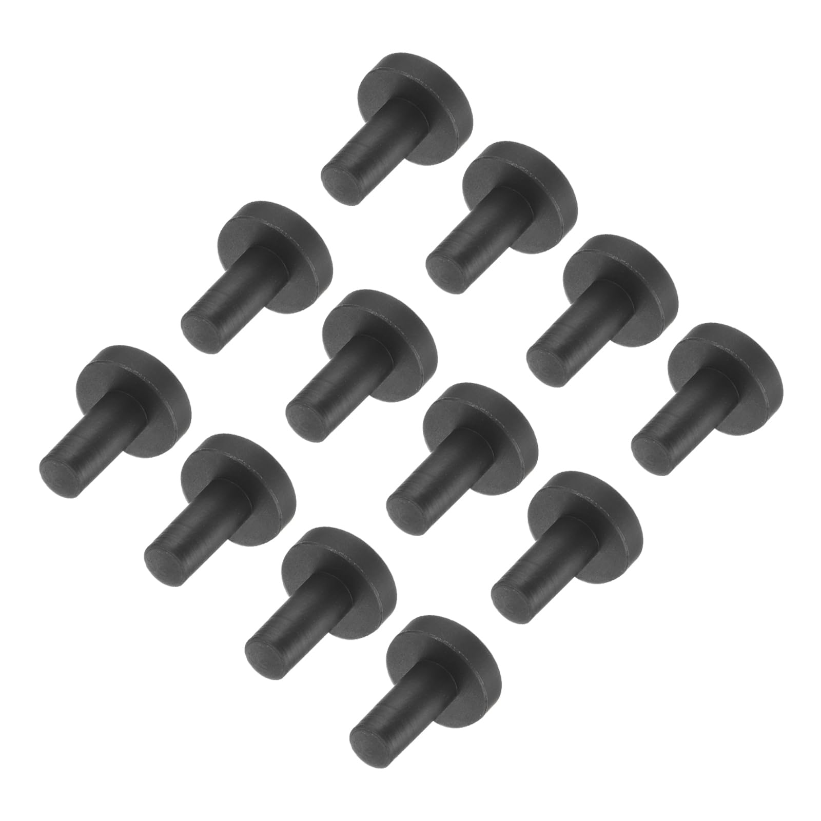 uxcell High Temp Silicone Plug Mount Dia 3mm/0.12 inch t Shaped Rubber Stopper Hole Plugs for Powder Coating Plating Waterproof Plugs Sealing Plugs Black Pack of 12(OD 7mm)