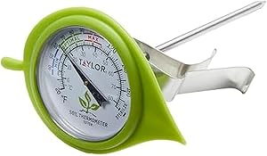 Taylor Soil Thermometer with Decorative Leaf Guard, Gardening Tool for Plant Care, Gardening, Lawn, Farm, Worm Bin, Potting, Garden Supply, and Indoor and Outdoor Plant Use, 4 Inch Stem, Silver