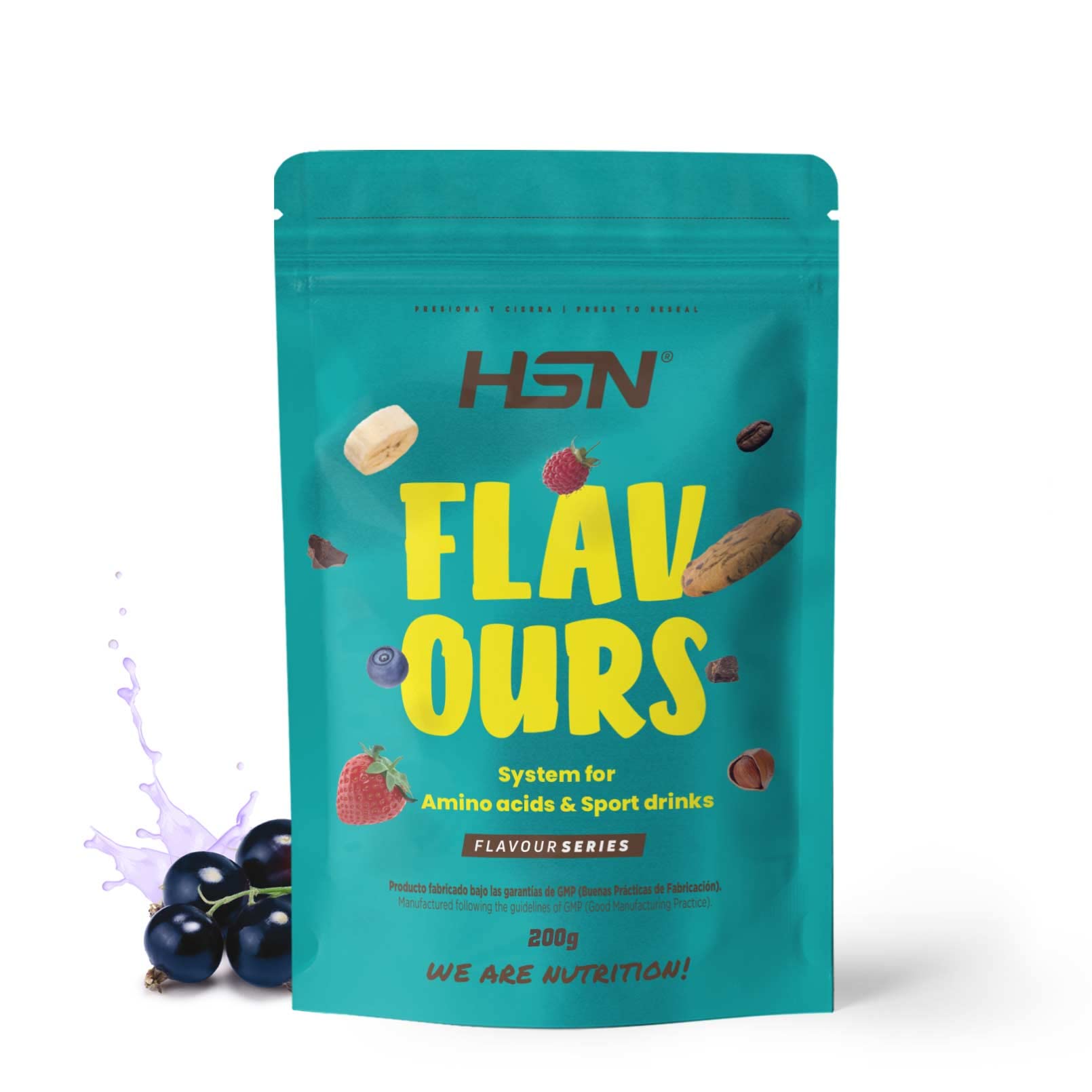 Saborizante para Aminoácidos y Bebidas Deportivas de HSN | Sabor Grosella 200 g = 36 Tomas Por Envase | Para la Dieta Keto y Vegana | Extremadamente Bajo en calorías y azúcar | No-​GMO, Sin Gluten