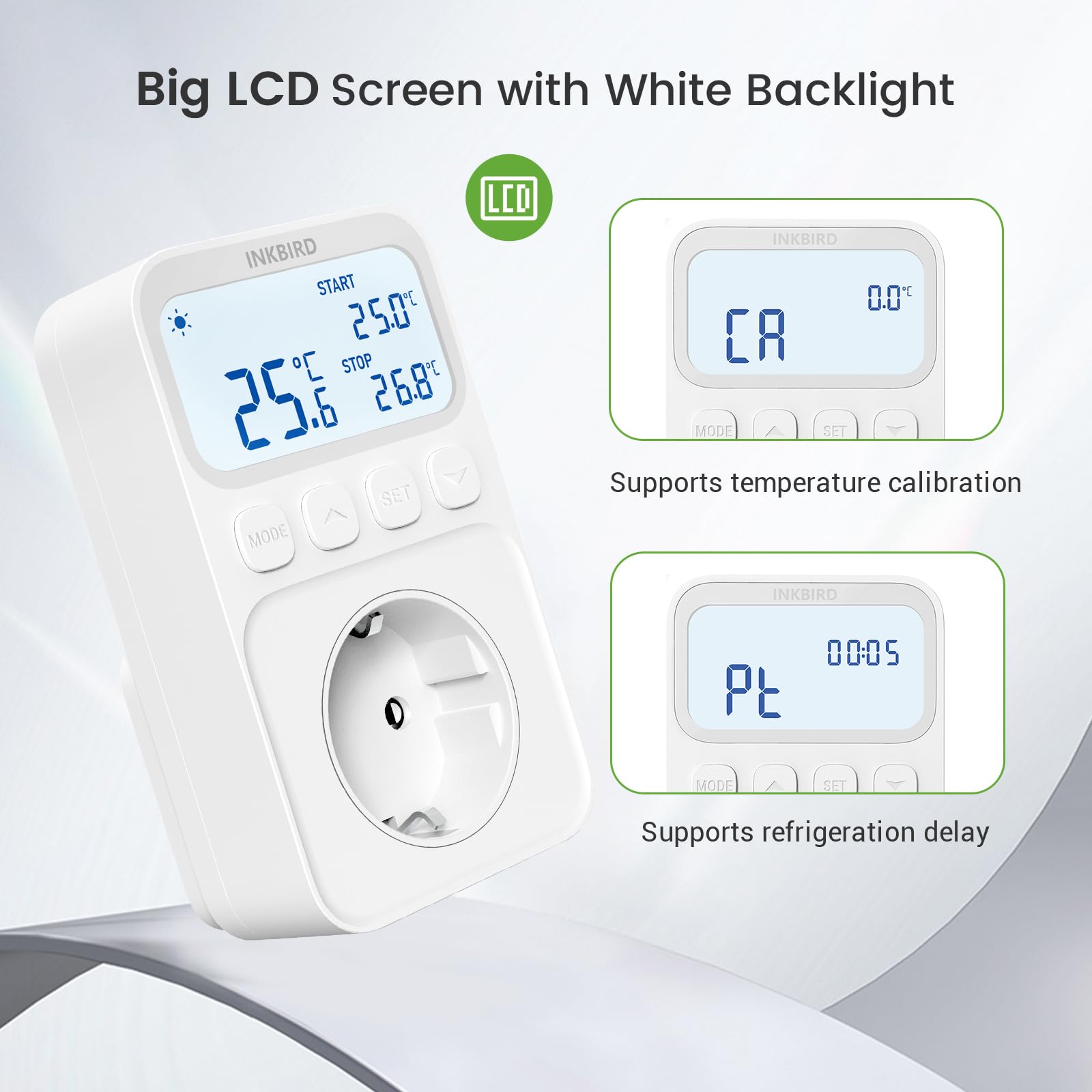 Inkbird C226T Termostato enchufable, Controlador de Temperatura Programable para Calefacción Refrigeración con Control de Tiempo, Función de Alarma y Memoria, Adecuado para Reptiles, Fermentación,