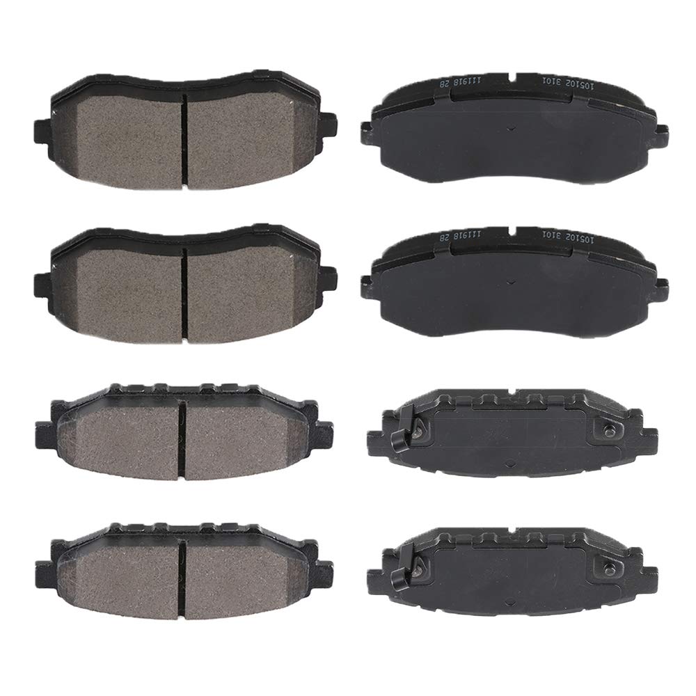Front Rear Ceramic Brake Pads Kits 8pcs fit For 2009-2010 For Subaru Forester, 2008-2010 For Subaru Impreza, 2005-2012 For Subaru Legacy, 2005-2012 For Subaru Outback