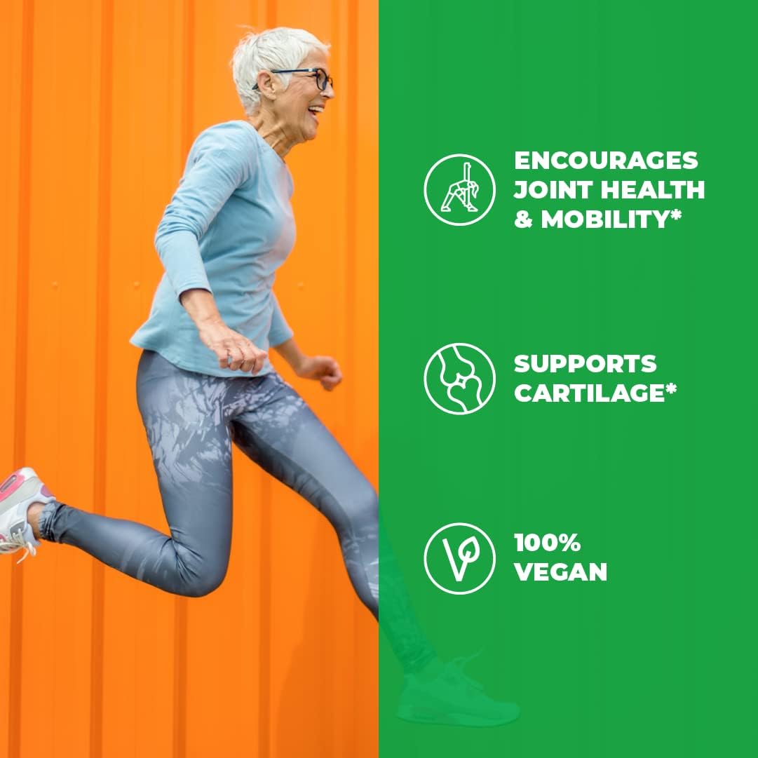 Vegan Glucosamine Chondroitin Phytodroitin MSM & Burdock Root - Joint Support Supplement Without Shellfish. 100% Vegan, Non-GMO & Plant-Based - Joints Health & Inflammation Relief. 90 Capsules : Health & Household