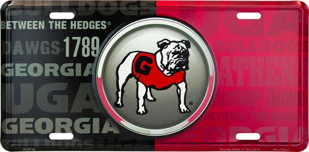 Hangtime University of Georgia - Georgia Bulldogs - Bullseye Style License Plate