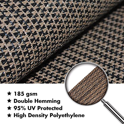 Image of KANAGAWA 10'X12' Sun Shade Sail Brown Curved Rectangle Customizable